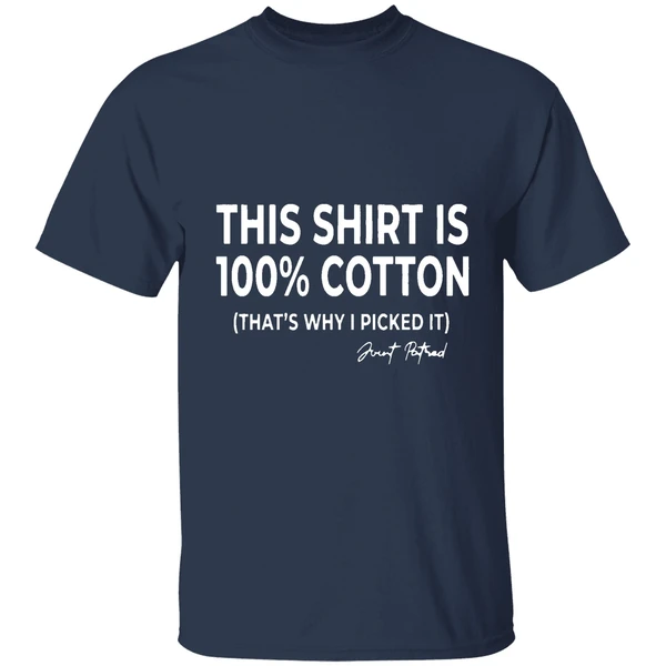 this shirt is 100 cotton thats why i picked it shirt navy