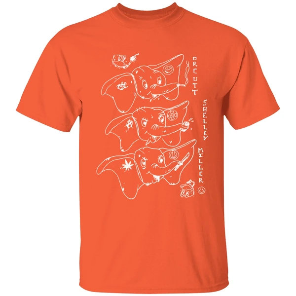 three elephants orcutt shelley miller shirt orange
