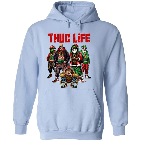 Thug Life Christmas Movie Santa Claus Friends Hoodie - Image 4