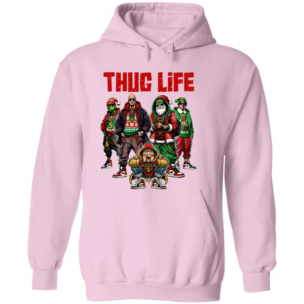 Thug Life Christmas Movie Santa Claus Friends Hoodie - Image 5