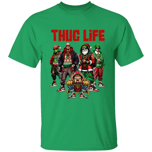Thug Life Christmas Movie Santa Claus Friends Shirt - Image 2