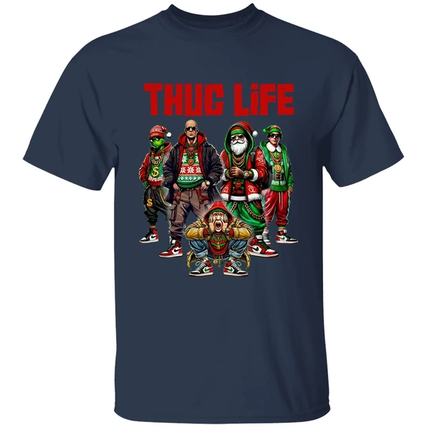Thug Life Christmas Movie Santa Claus Friends Shirt - Image 5