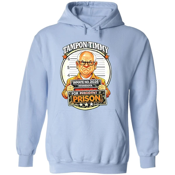 Tim Walz Tampon Tim For Prison Inmate No 2026 Mugshot Hoodie - Image 4