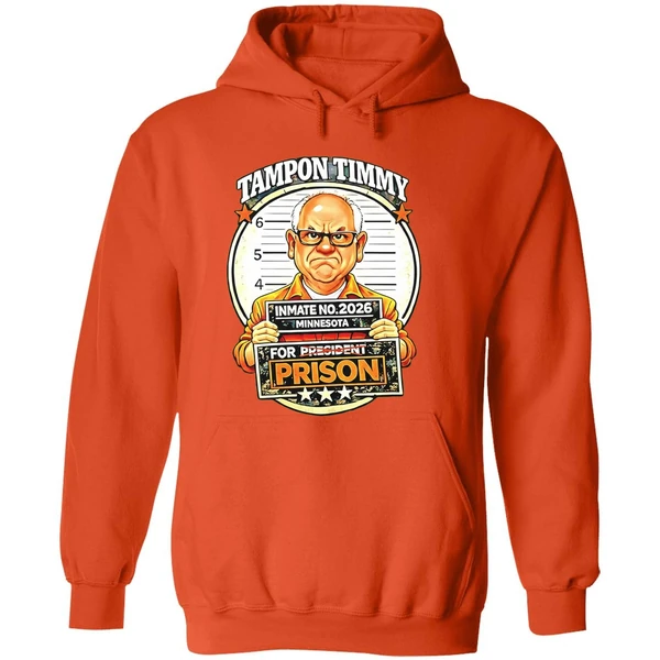 Tim Walz Tampon Tim For Prison Inmate No 2026 Mugshot Hoodie - Image 6