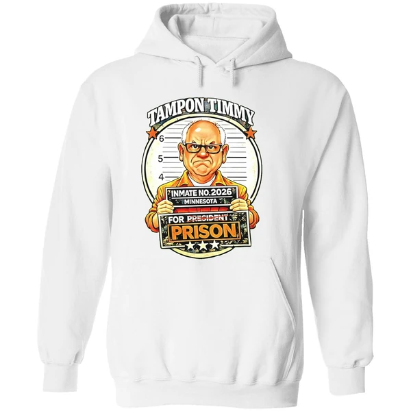 Tim Walz Tampon Tim For Prison Inmate No 2026 Mugshot Hoodie - Image 8