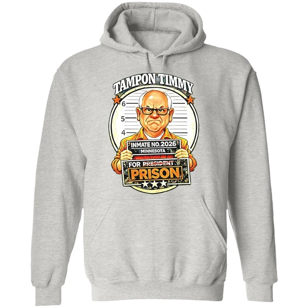 Tim Walz Tampon Tim For Prison Inmate No 2026 Mugshot Hoodie - Image 9