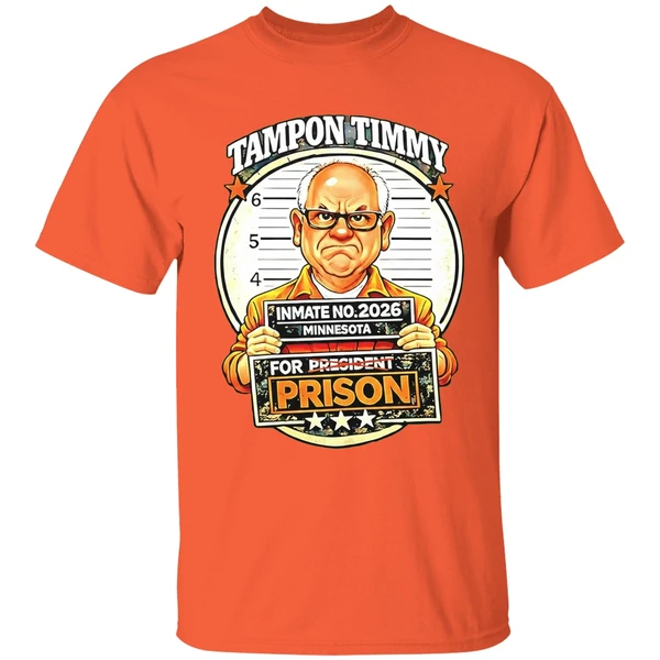 Tim Walz Tampon Tim For Prison Inmate No 2026 Mugshot Shirt - Image 3