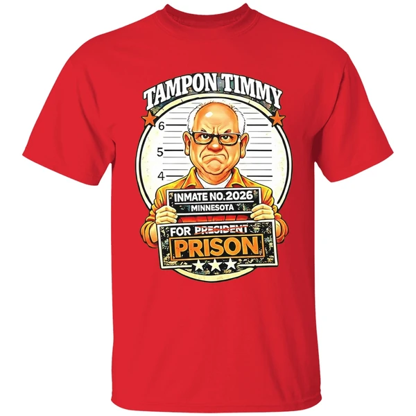 Tim Walz Tampon Tim For Prison Inmate No 2026 Mugshot Shirt - Image 4