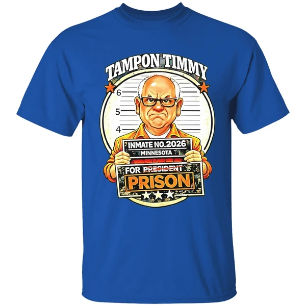 tim walz tampon tim for prison inmate no 2026 mugshot shirt royalblue