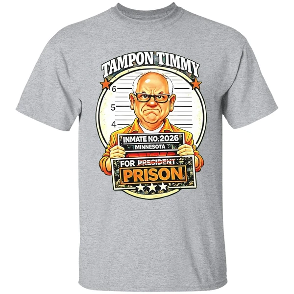 tim walz tampon tim for prison inmate no 2026 mugshot shirt sportgrey