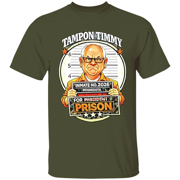 Tim Walz Tampon Tim For Prison Inmate No 2026 Mugshot Shirt - Image 9