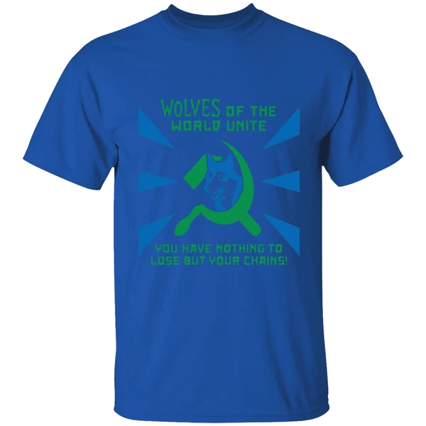 timberwolves of the world unite you have nothing to lose but your chains shirt royalblue
