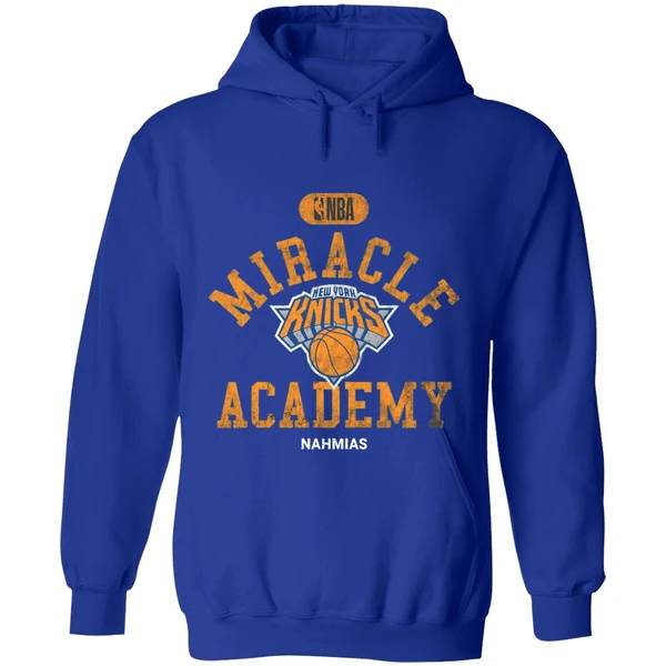 Timothee Chalamet Madison Square Garden Wearing New York Knicks Miracle Academy Nba Hoodie - Image 7