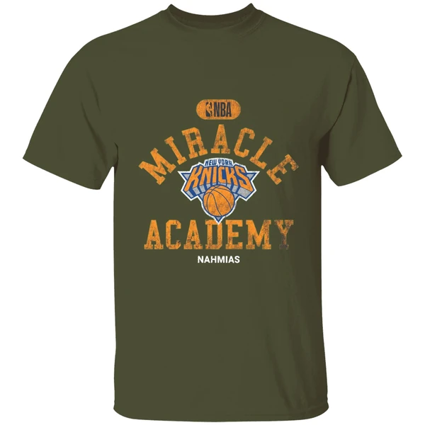 Timothee Chalamet Madison Square Garden Wearing New York Knicks Miracle Academy Nba Shirt - Image 3