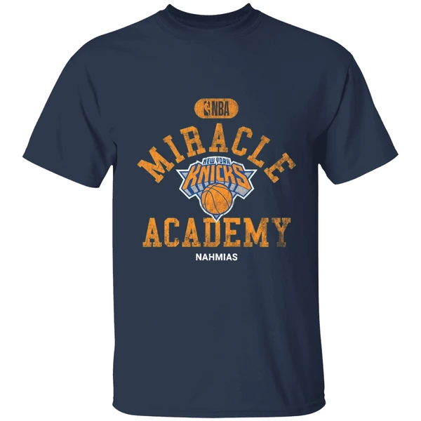 Timothee Chalamet Madison Square Garden Wearing New York Knicks Miracle Academy Nba Shirt - Image 4