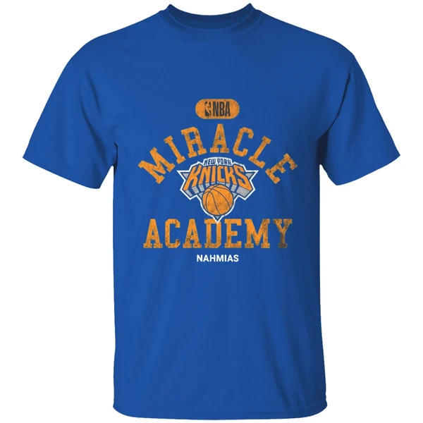 Timothee Chalamet Madison Square Garden Wearing New York Knicks Miracle Academy Nba Shirt - Image 7