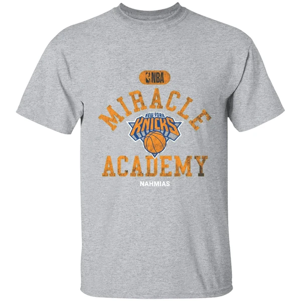 Timothee Chalamet Madison Square Garden Wearing New York Knicks Miracle Academy Nba Shirt - Image 8