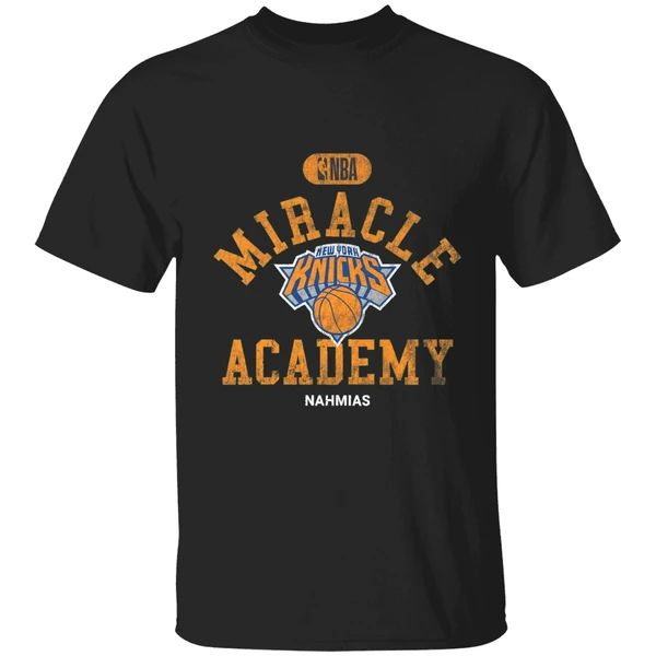 Timothee Chalamet Madison Square Garden Wearing New York Knicks Miracle Academy Nba Shirt - Image 9