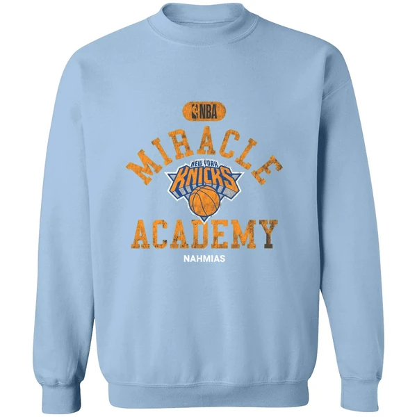 Timothee Chalamet Madison Square Garden Wearing New York Knicks Miracle Academy Nba Sweatshirt - Image 4