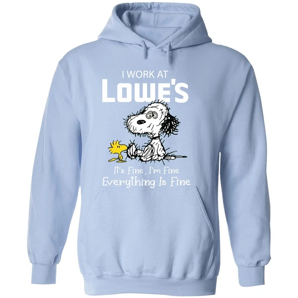 Tired Snoopy I Work At Lowes 2026 Its Fine Im Fine Everything Is Fine Hoodie - Image 4