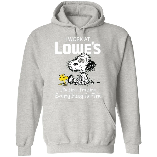Tired Snoopy I Work At Lowes 2026 Its Fine Im Fine Everything Is Fine Hoodie - Image 9