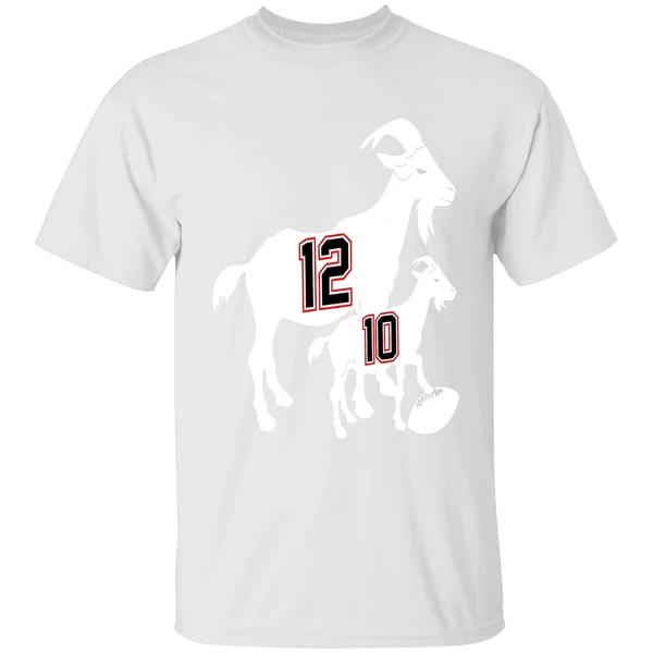 Tom Brady Goat 12 And Drake Maye Baby Goat 10 New England Patriots Football Shirt - Image 9