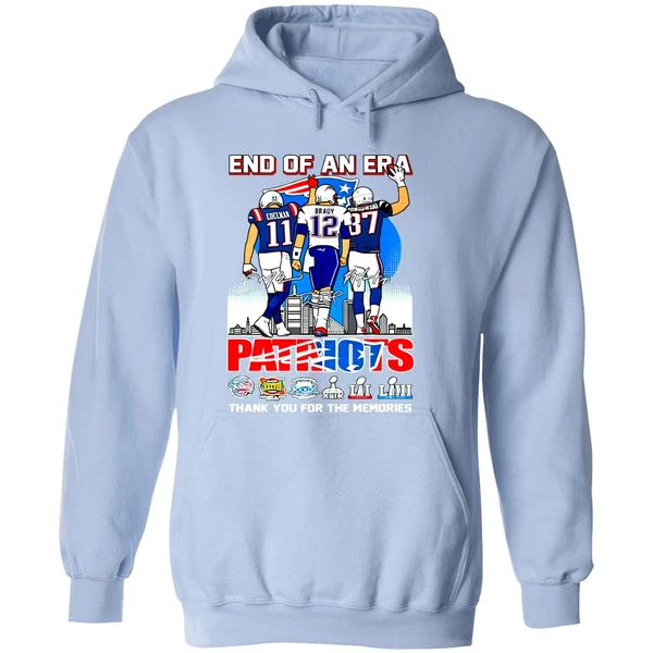 Tom Brady Julian Edelman And Rob Gronkowski End Of An Are New England Patriots Hoodie - Image 4