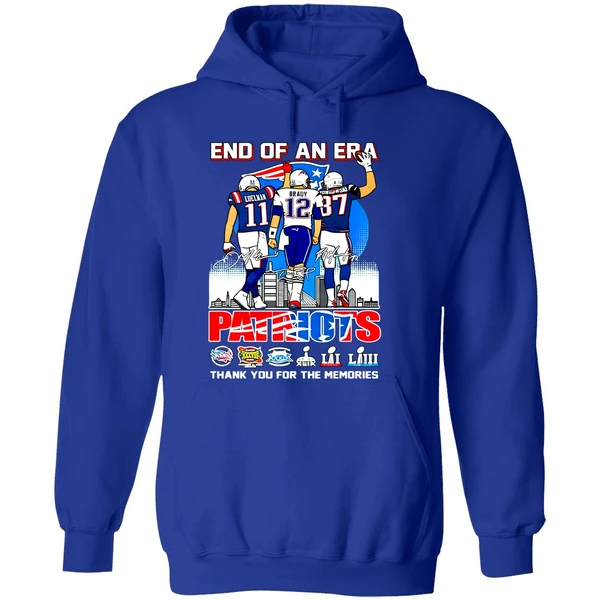 Tom Brady Julian Edelman And Rob Gronkowski End Of An Are New England Patriots Hoodie - Image 7