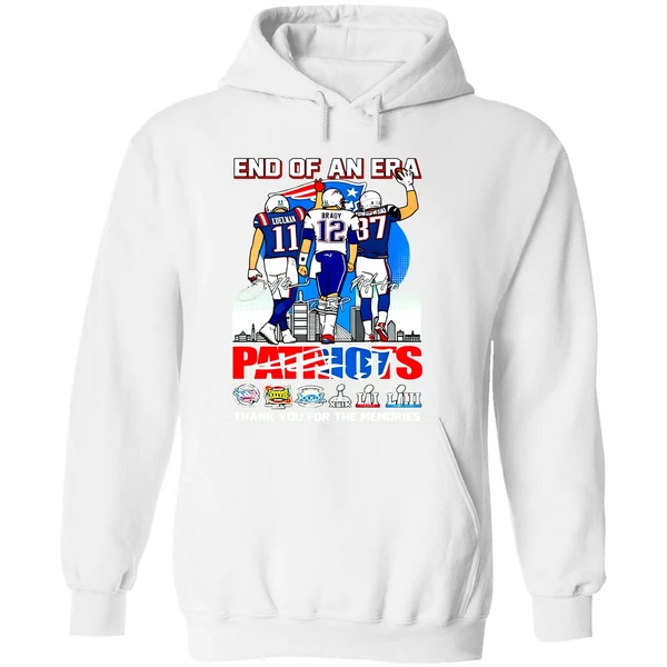 Tom Brady Julian Edelman And Rob Gronkowski End Of An Are New England Patriots Hoodie - Image 8