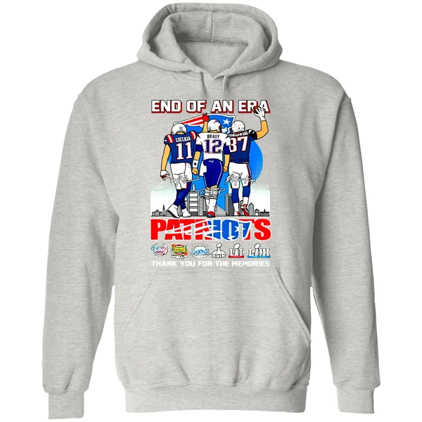 Tom Brady Julian Edelman And Rob Gronkowski End Of An Are New England Patriots Hoodie - Image 9