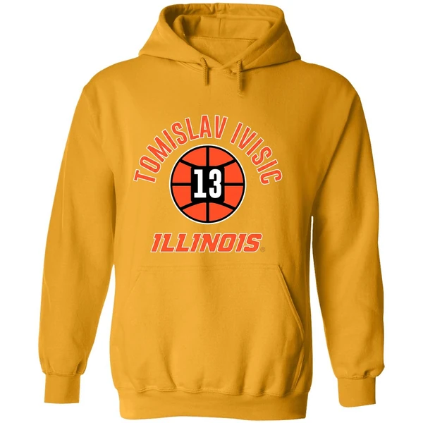 Tomislav Ivisic 13 Illinois Fighting Illini Basketball Hoodie