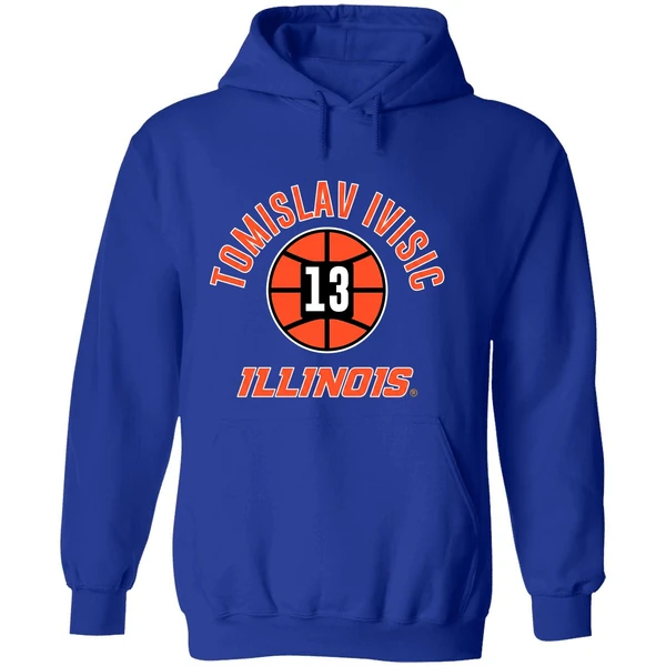 Tomislav Ivisic 13 Illinois Fighting Illini Basketball Hoodie - Image 7