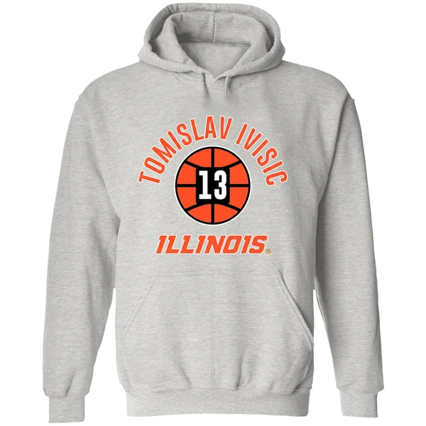 Tomislav Ivisic 13 Illinois Fighting Illini Basketball Hoodie - Image 9