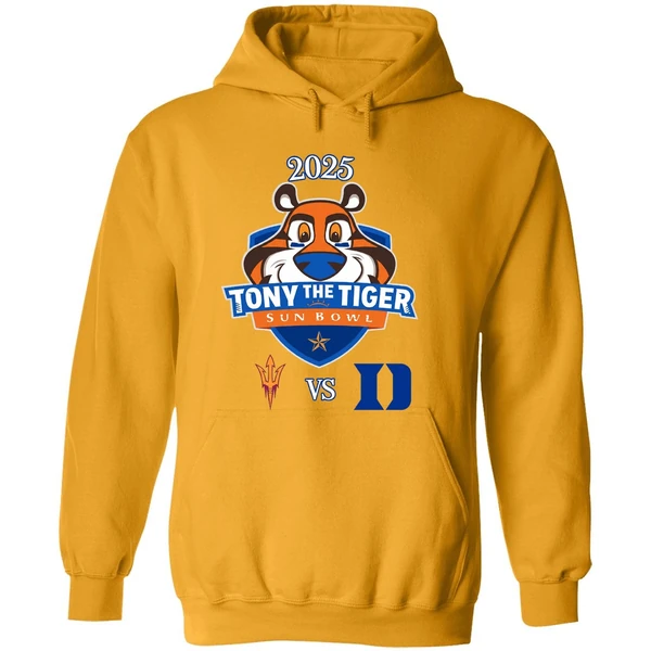 Tony The Tiger Sun Bowl 2025 Arizona State Sun Devils Vs Duke Blue Devils Hoodie