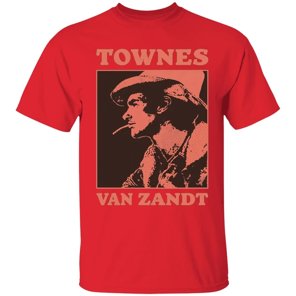 townes van zandt vintage shirt red