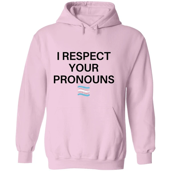 Trans Flag I Respect Your Pronouns Hoodie - Image 5