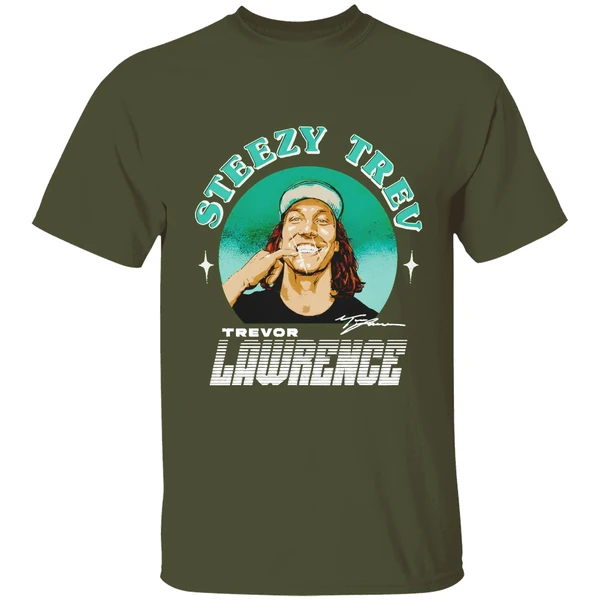trevor lawrence jacksonville steezy trev signature shirt militarygreen