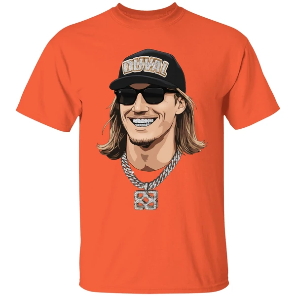 trevor lawrence jaguars qb small market big grillz shirt orange