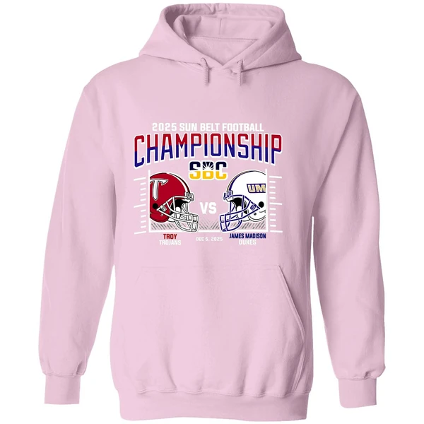 Troy Trojans Vs James Madison Dukes 2025 Sun Belt Football Conference Championship H2h Hoodie - Image 5
