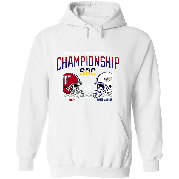Troy Trojans Vs James Madison Dukes 2025 Sun Belt Football Conference Championship H2h Hoodie - Image 8