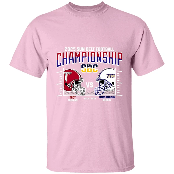 Troy Trojans Vs James Madison Dukes 2025 Sun Belt Football Conference Championship H2h Shirt - Image 3
