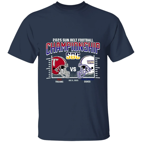 Troy Trojans Vs James Madison Dukes 2025 Sun Belt Football Conference Championship H2h Shirt - Image 5