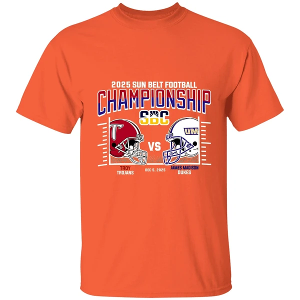 Troy Trojans Vs James Madison Dukes 2025 Sun Belt Football Conference Championship H2h Shirt - Image 6