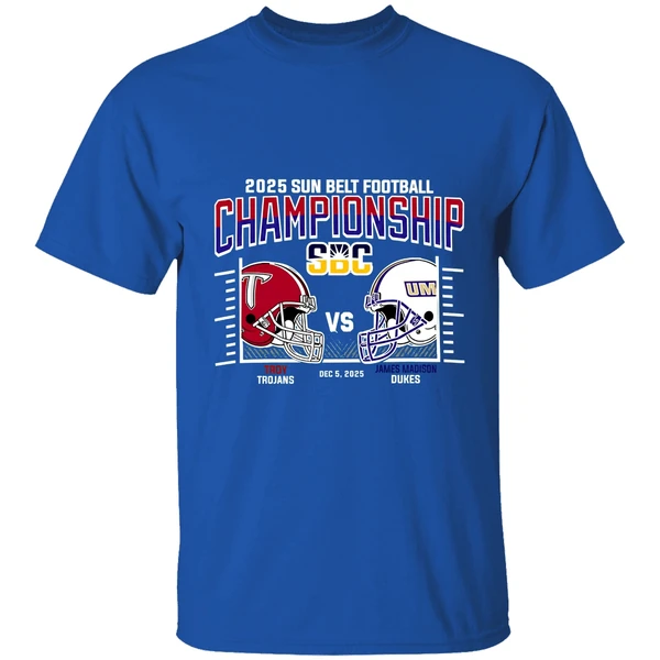 Troy Trojans Vs James Madison Dukes 2025 Sun Belt Football Conference Championship H2h Shirt - Image 8