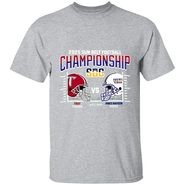 Troy Trojans Vs James Madison Dukes 2025 Sun Belt Football Conference Championship H2h Shirt - Image 9