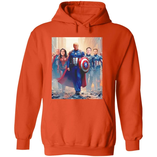 Trump Captain America Avengers Team Elon Tulsi Vance Kennedy Hoodie - Image 6