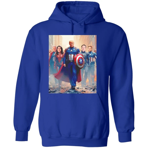 Trump Captain America Avengers Team Elon Tulsi Vance Kennedy Hoodie - Image 7