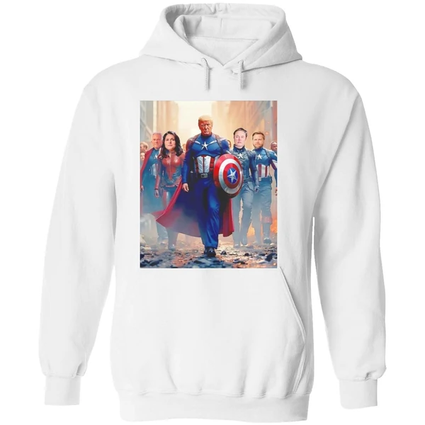 Trump Captain America Avengers Team Elon Tulsi Vance Kennedy Hoodie - Image 8