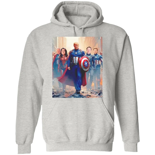 Trump Captain America Avengers Team Elon Tulsi Vance Kennedy Hoodie - Image 9