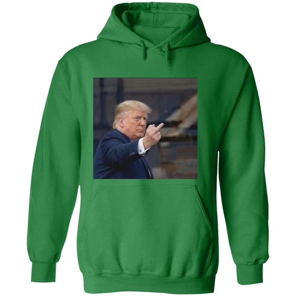 Trump Flips Off Middle Finger On Michigan Hoodie - Image 2